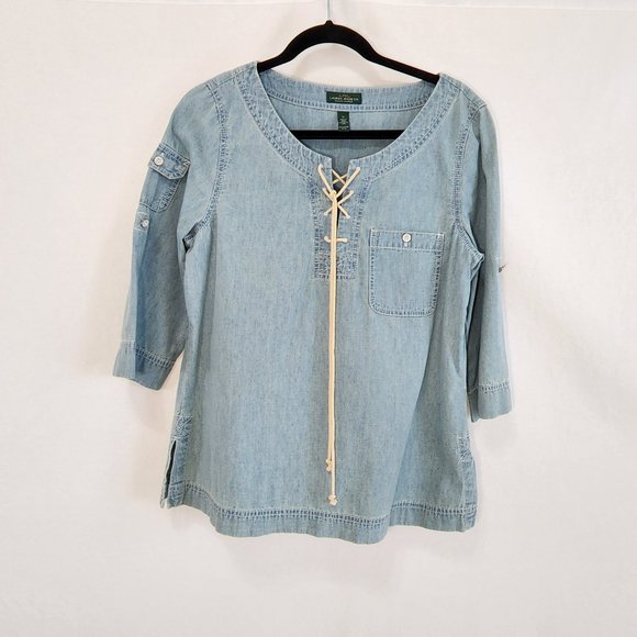Ralph Lauren Tops - Vintage LRL JEANS CO. RALPH LAUREN Denim Tunic/Shirt Loose Fit Size M Exc. Cond.
